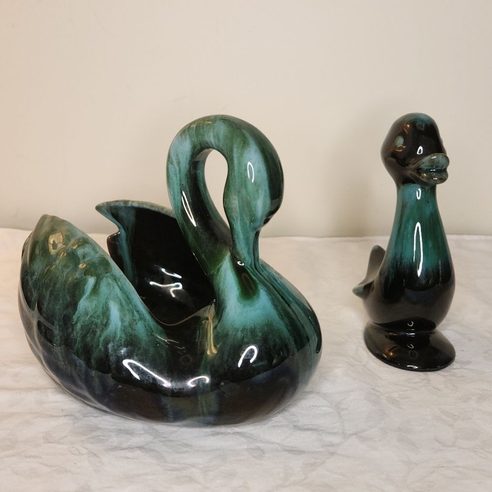 Blue Mountain Pottery Swan & Duck Set